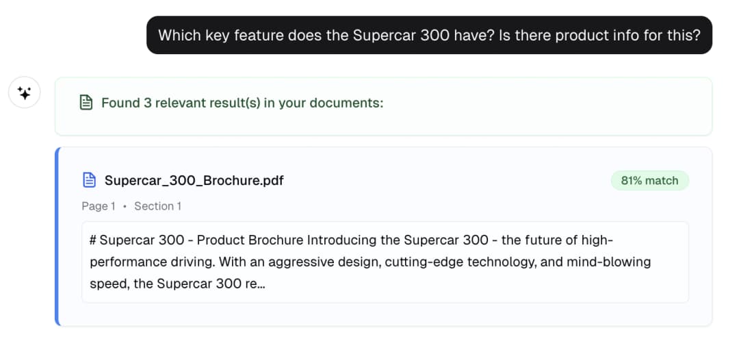Knowledge research feature screenshot
